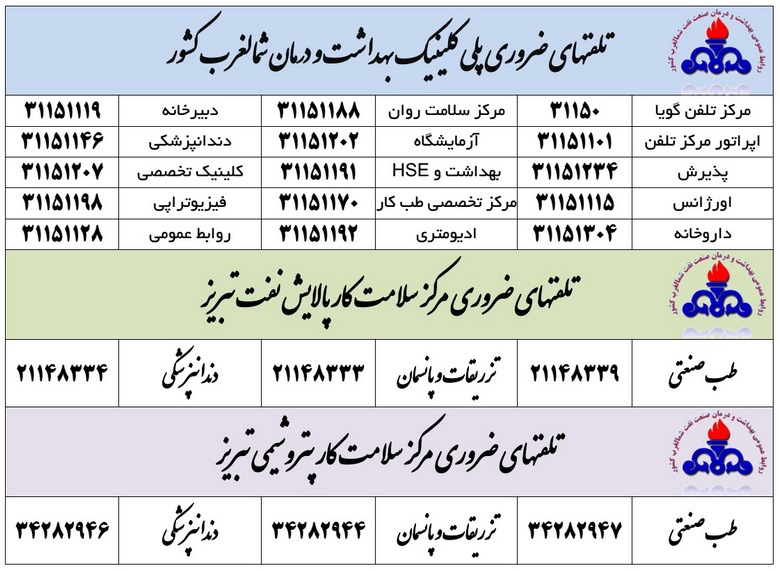 تلفنهای ضروری