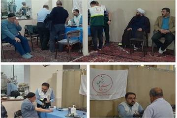 خدمت‌رسانی جهادی بسیج جامعه پزشکی بهداشت و درمان صنعت نفت شمال‌غرب در مسجد اعظم ممقان